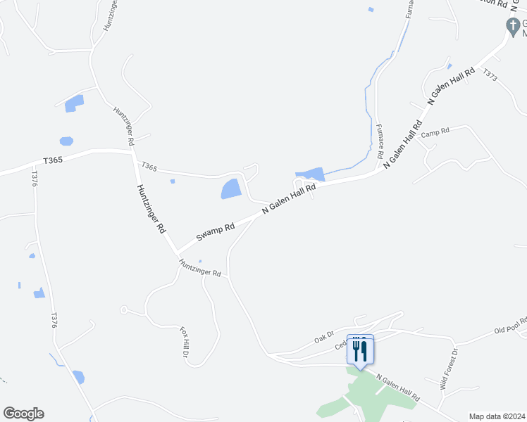 map of restaurants, bars, coffee shops, grocery stores, and more near 336 North Galen Hall Road in Wernersville