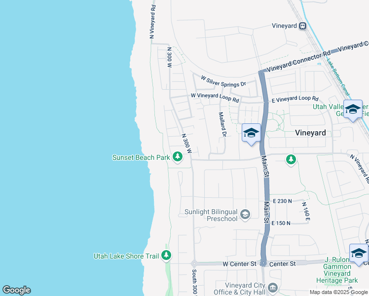 map of restaurants, bars, coffee shops, grocery stores, and more near 303 West 435 North in Vineyard