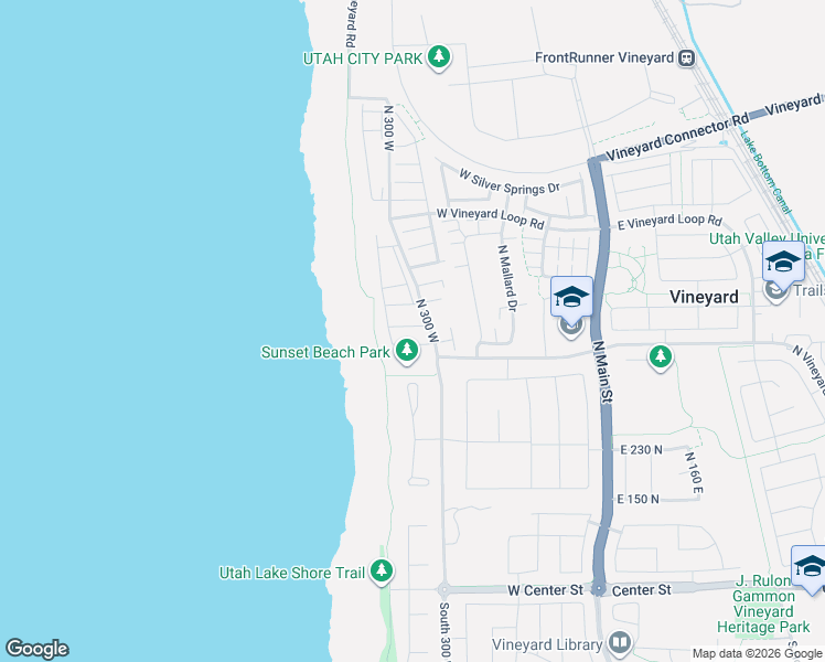 map of restaurants, bars, coffee shops, grocery stores, and more near 4200-4294 North Vineyard Road in Vineyard