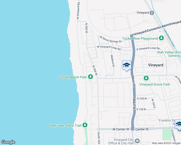 map of restaurants, bars, coffee shops, grocery stores, and more near 4200-4294 North Vineyard Road in Vineyard