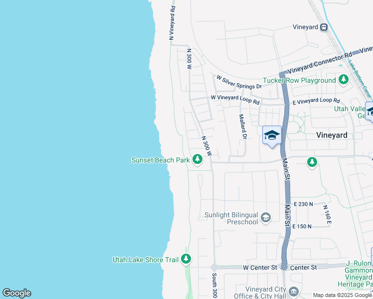 map of restaurants, bars, coffee shops, grocery stores, and more near 4263 North Vineyard Road in Vineyard