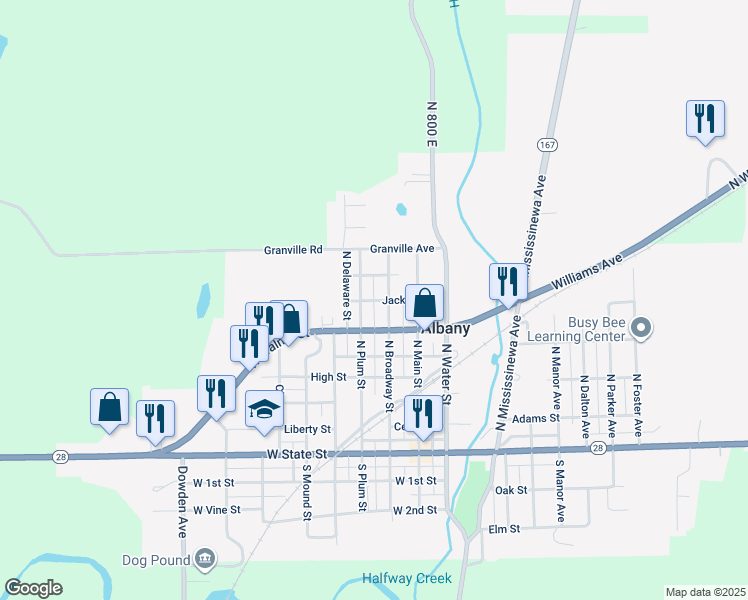 map of restaurants, bars, coffee shops, grocery stores, and more near 101 Middle Drive in Albany