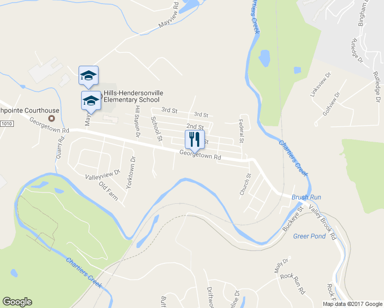 map of restaurants, bars, coffee shops, grocery stores, and more near 432 Georgetown Road in Lawrence