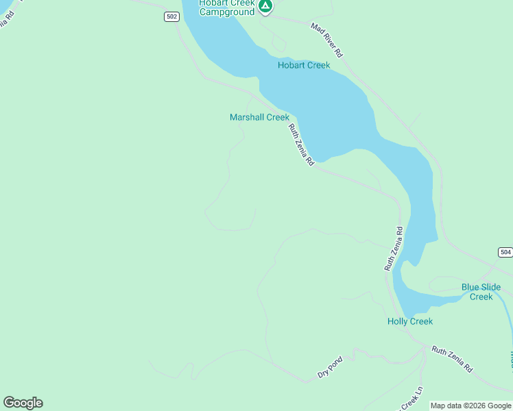 map of restaurants, bars, coffee shops, grocery stores, and more near Marshall Creek Road in Mad River