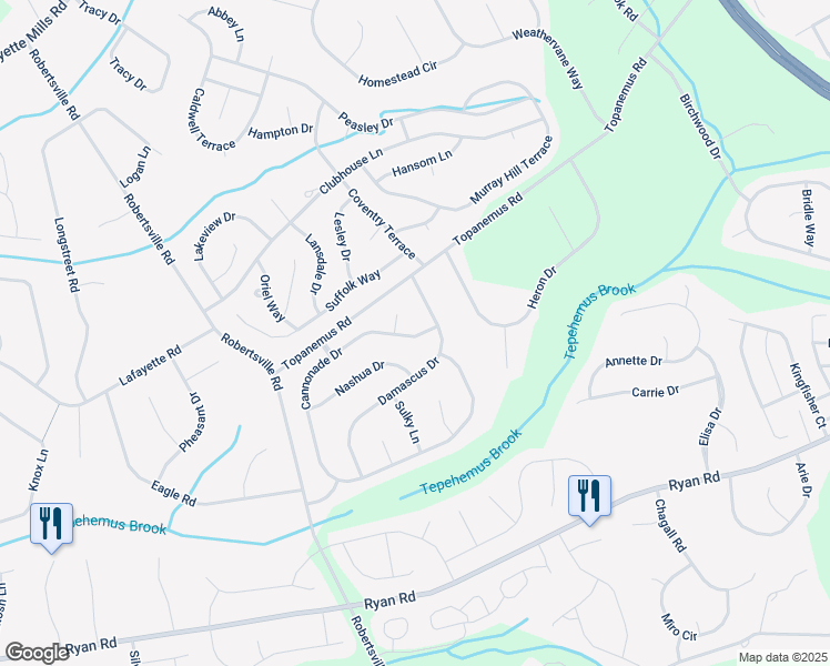 map of restaurants, bars, coffee shops, grocery stores, and more near 4 Cannonade Dr in Marlboro