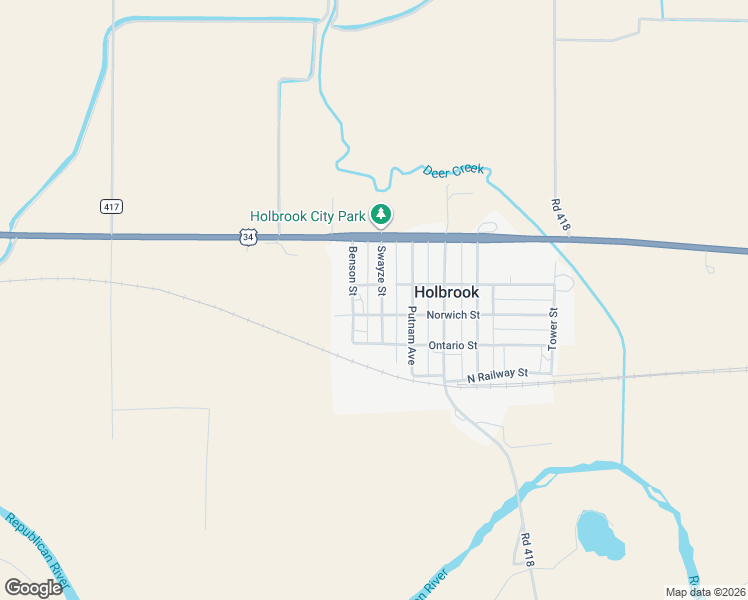 map of restaurants, bars, coffee shops, grocery stores, and more near 300-398 Swayze Street in Holbrook