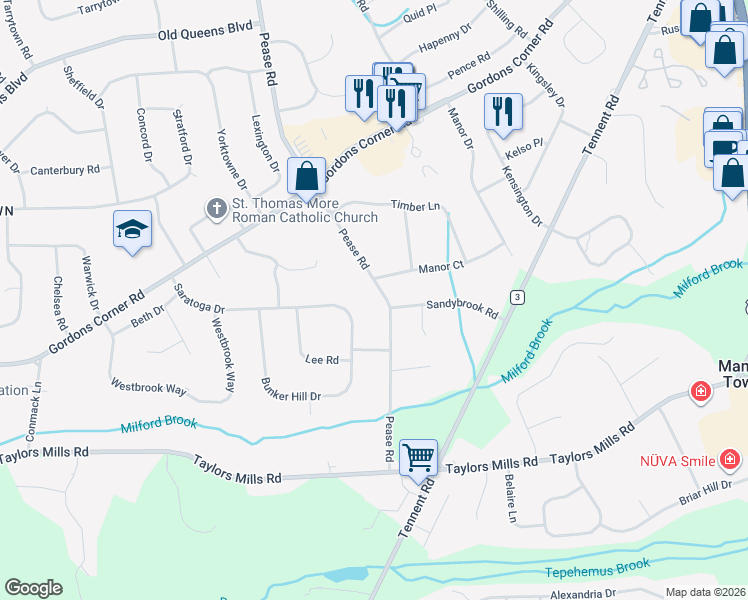 map of restaurants, bars, coffee shops, grocery stores, and more near 37 Pease Road in Manalapan Township