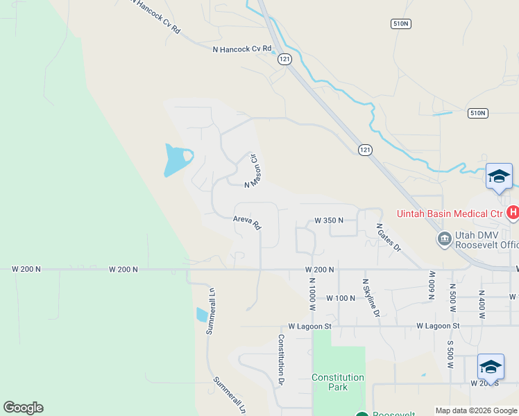 map of restaurants, bars, coffee shops, grocery stores, and more near 1200 West Grayhawk Loop in Roosevelt