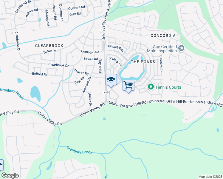 map of restaurants, bars, coffee shops, grocery stores, and more near 100 Overlook Dr in Middlesex