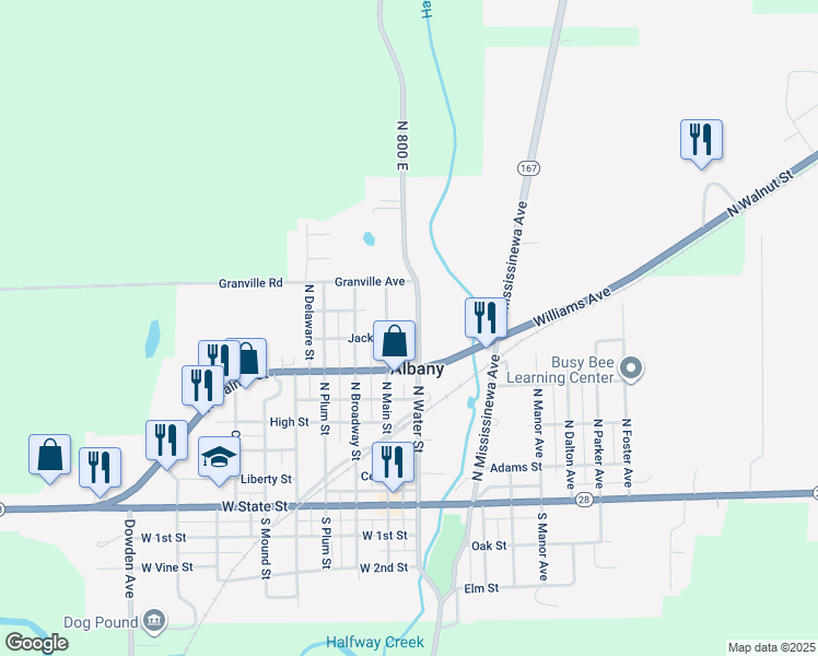 map of restaurants, bars, coffee shops, grocery stores, and more near 724 North Water Street in Albany