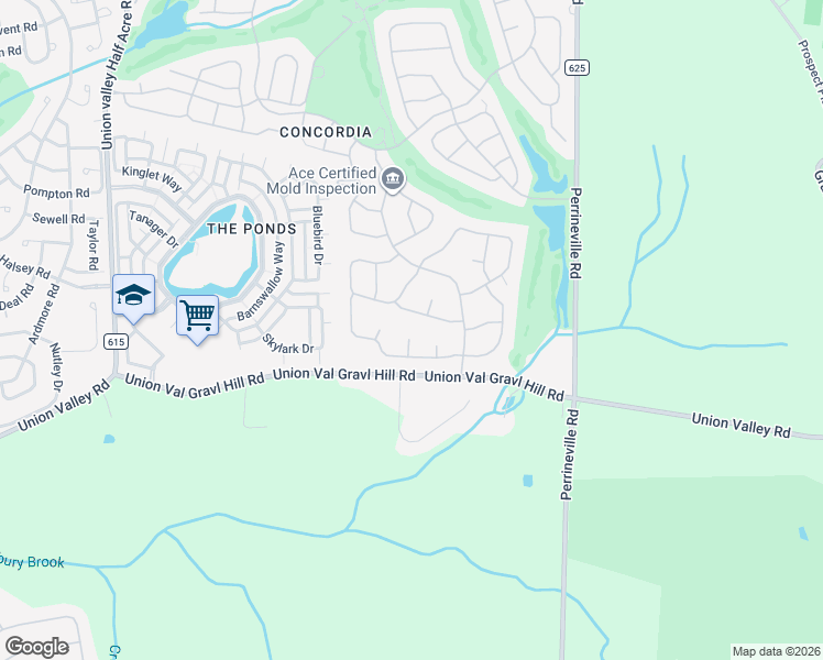 map of restaurants, bars, coffee shops, grocery stores, and more near 5A Durham Court in Monroe Township