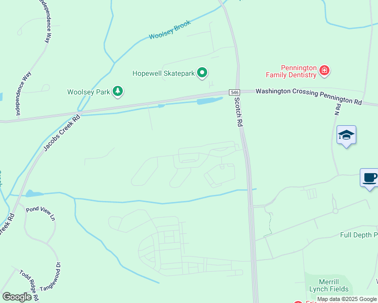 map of restaurants, bars, coffee shops, grocery stores, and more near 259 Aaron Truehart Way in Ewing Township