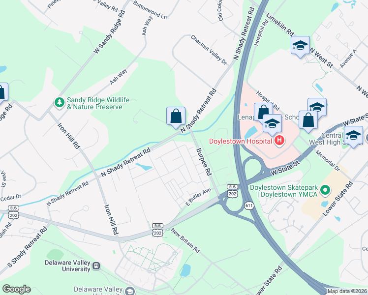 map of restaurants, bars, coffee shops, grocery stores, and more near 124 Conestoga Drive in Chalfont