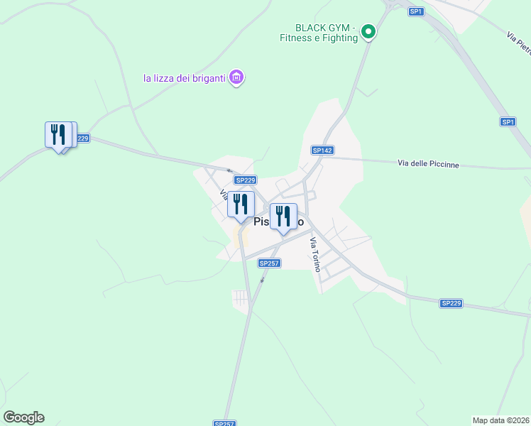 map of restaurants, bars, coffee shops, grocery stores, and more near 17 Piazza Firenze in Pisignano