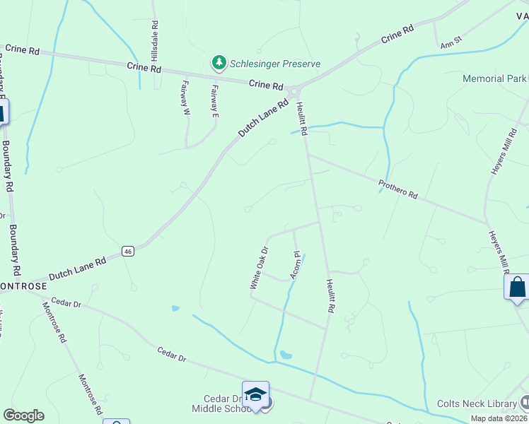 map of restaurants, bars, coffee shops, grocery stores, and more near 5 Ponderosa Drive in Monmouth County