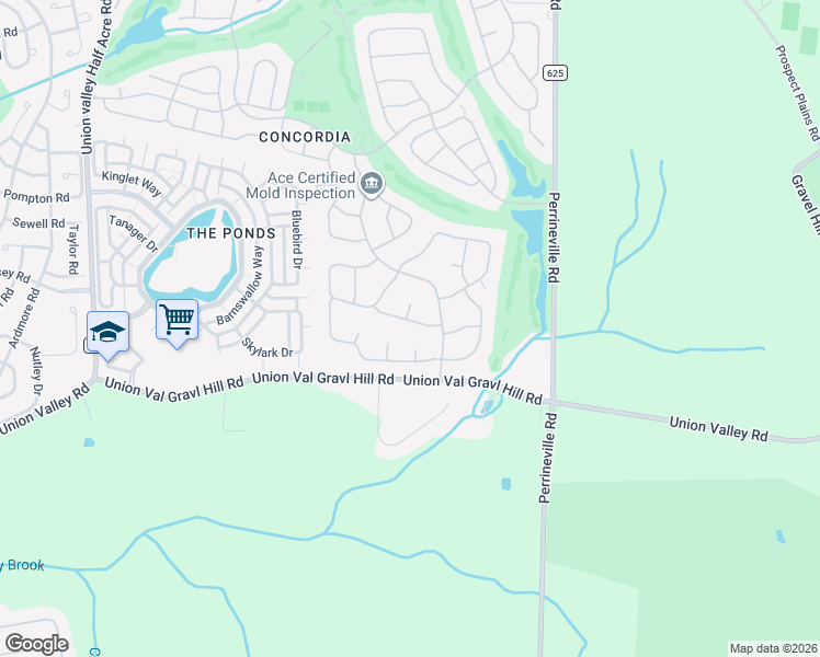map of restaurants, bars, coffee shops, grocery stores, and more near 1D Cambridge Drive in Monroe Township