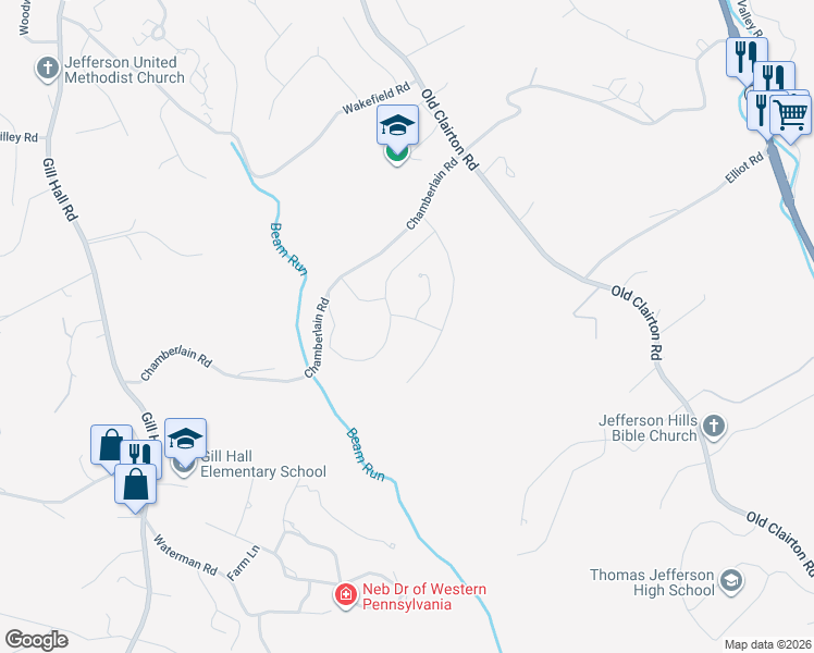 map of restaurants, bars, coffee shops, grocery stores, and more near 5005 Blue Ridge Drive in Clairton