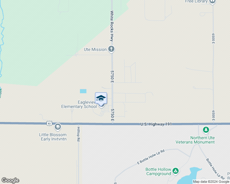 map of restaurants, bars, coffee shops, grocery stores, and more near 5804 200 North in Fort Duchesne