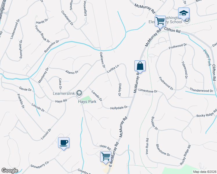 map of restaurants, bars, coffee shops, grocery stores, and more near 384 Rio Circle in Pittsburgh