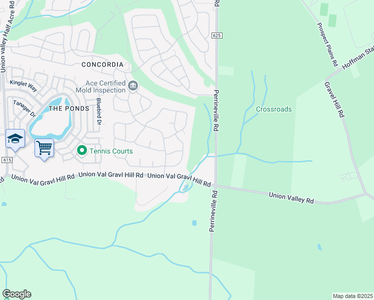 map of restaurants, bars, coffee shops, grocery stores, and more near 11 Bedfordshire Drive in Monroe Township