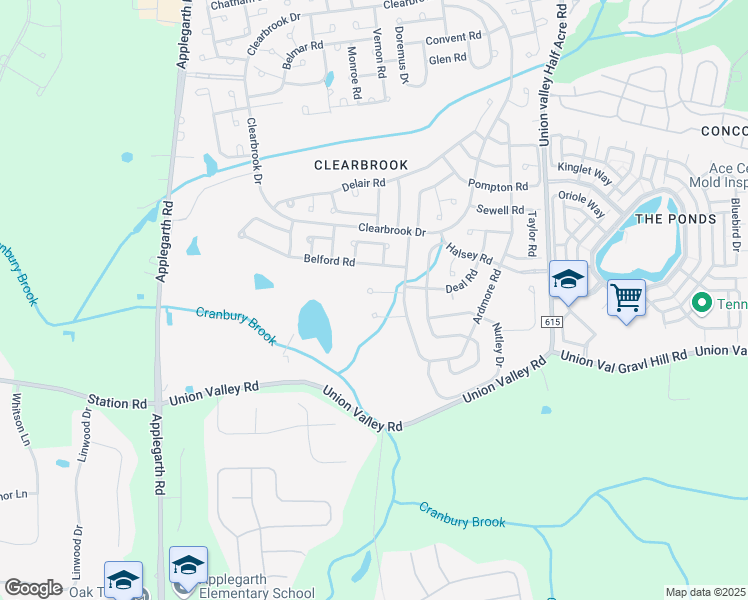 map of restaurants, bars, coffee shops, grocery stores, and more near 541A Cornus Plaza in Monroe Township