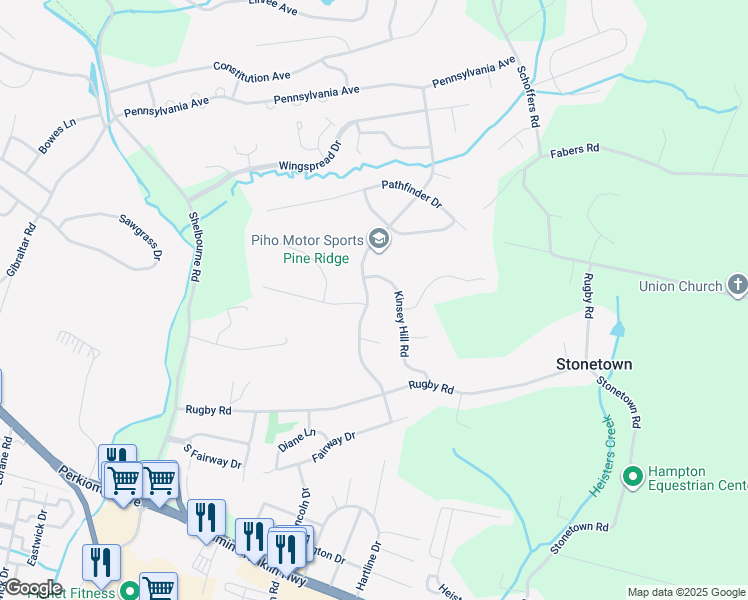 map of restaurants, bars, coffee shops, grocery stores, and more near 22 Valley Drive in Birdsboro