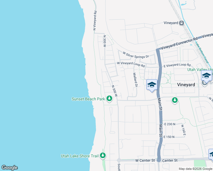 map of restaurants, bars, coffee shops, grocery stores, and more near 338 West 460 North in Vineyard