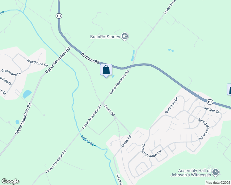 map of restaurants, bars, coffee shops, grocery stores, and more near 4469 Lower Mountain Road in New Hope