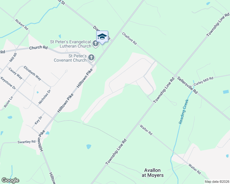 map of restaurants, bars, coffee shops, grocery stores, and more near 3247 Berry Brow Drive in Chalfont