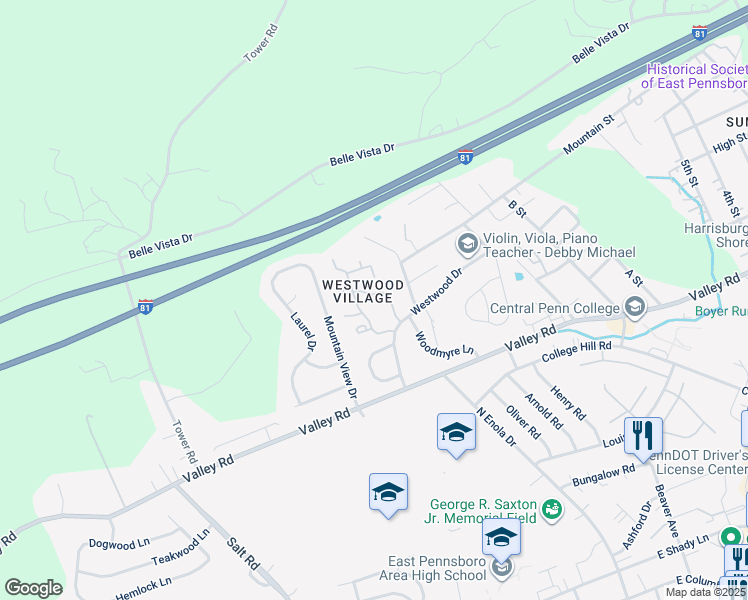 map of restaurants, bars, coffee shops, grocery stores, and more near 810 Charlotte Way in Enola