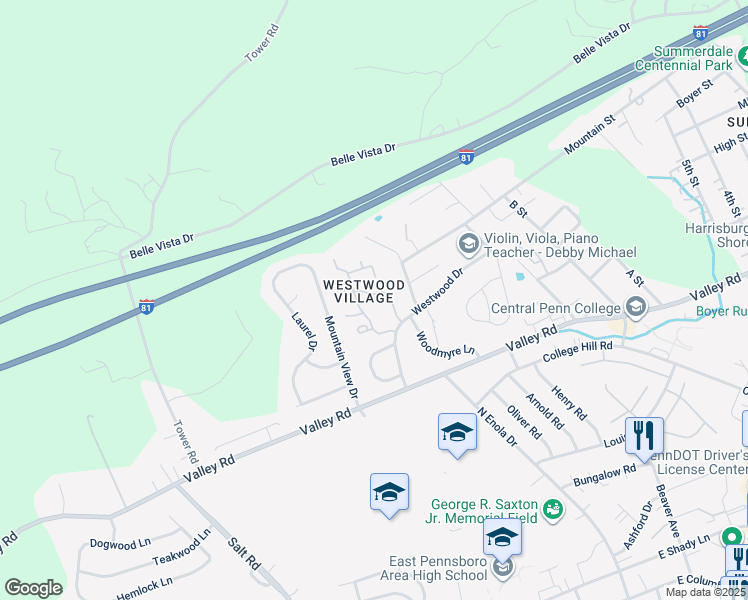 map of restaurants, bars, coffee shops, grocery stores, and more near 810 Charlotte Way in Enola