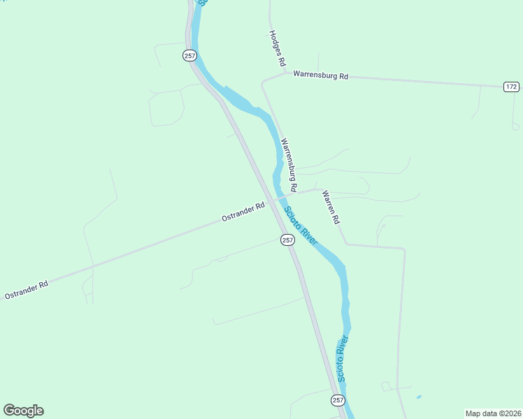 map of restaurants, bars, coffee shops, grocery stores, and more near 1078 Ohio 257 in Delaware