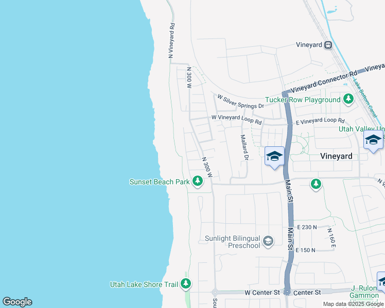 map of restaurants, bars, coffee shops, grocery stores, and more near 353 West 490 North in Vineyard