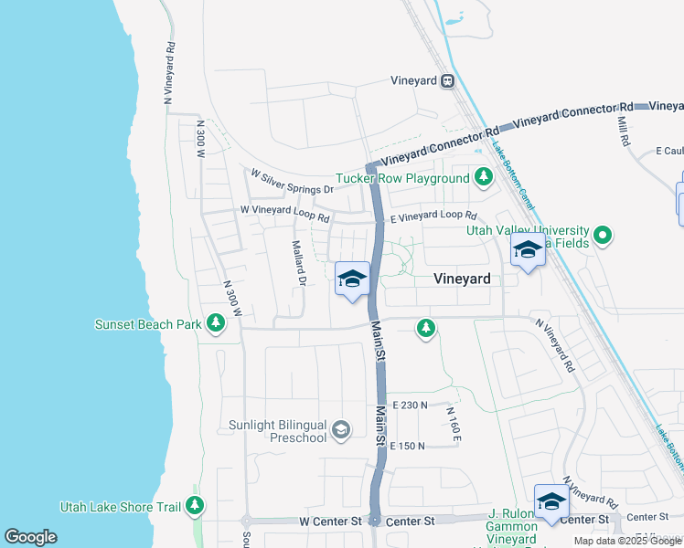 map of restaurants, bars, coffee shops, grocery stores, and more near 64 West 470 North in Vineyard