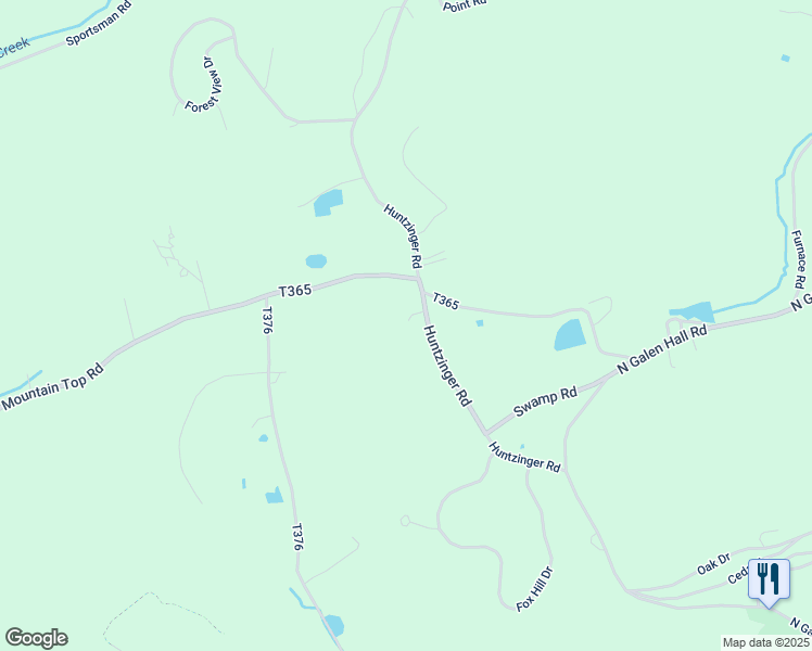 map of restaurants, bars, coffee shops, grocery stores, and more near 413 Huntzinger Road in Wernersville