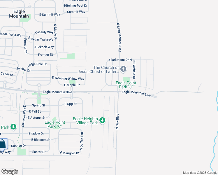 map of restaurants, bars, coffee shops, grocery stores, and more near 2626 Carriage Hill Drive in Eagle Mountain