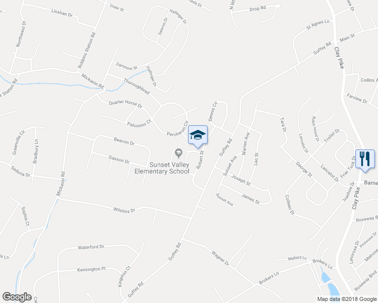 map of restaurants, bars, coffee shops, grocery stores, and more near 11605 Dickens Drive in Irwin