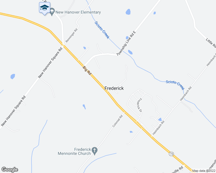 map of restaurants, bars, coffee shops, grocery stores, and more near 2739 Big Road in Frederick