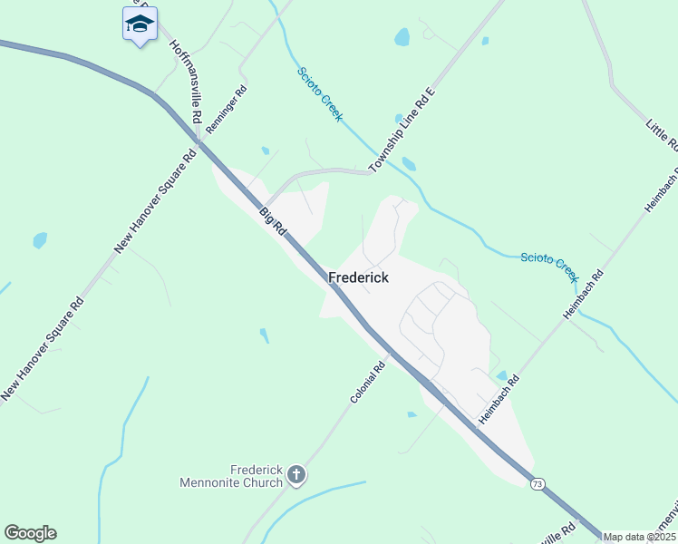 map of restaurants, bars, coffee shops, grocery stores, and more near 2739 Big Road in Frederick