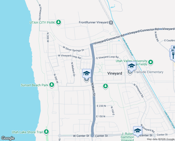 map of restaurants, bars, coffee shops, grocery stores, and more near 518 40 West in Vineyard