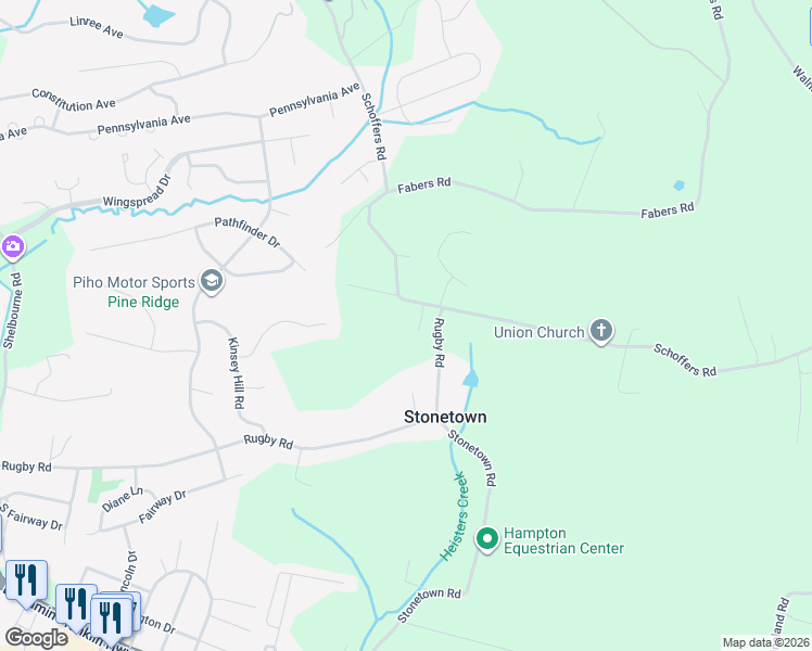 map of restaurants, bars, coffee shops, grocery stores, and more near 891 Schoffers Road in Birdsboro