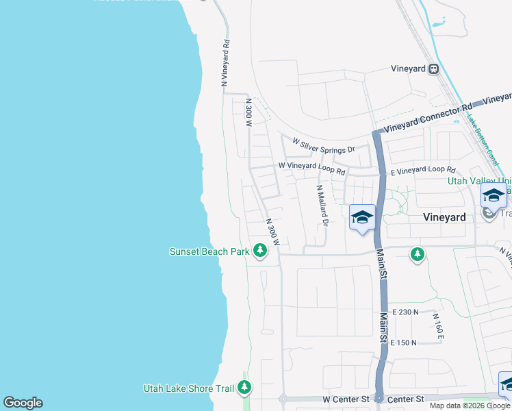 map of restaurants, bars, coffee shops, grocery stores, and more near 527 N 310 W in Vineyard