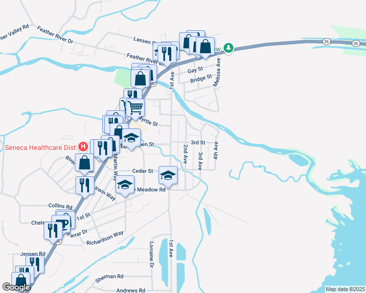 map of restaurants, bars, coffee shops, grocery stores, and more near 401-441 3rd Street in Chester