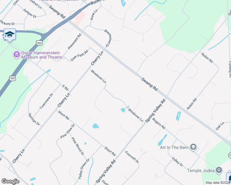 map of restaurants, bars, coffee shops, grocery stores, and more near 85 Windover Lane in Doylestown
