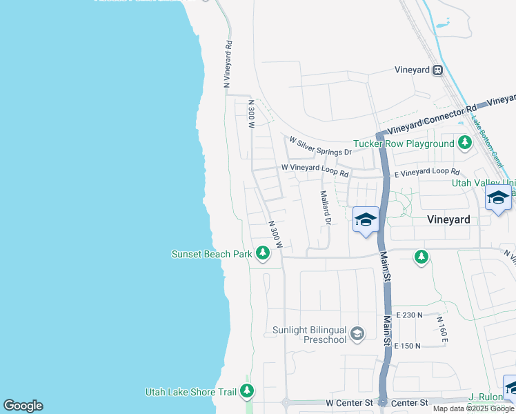 map of restaurants, bars, coffee shops, grocery stores, and more near 527 N 310 W in Vineyard