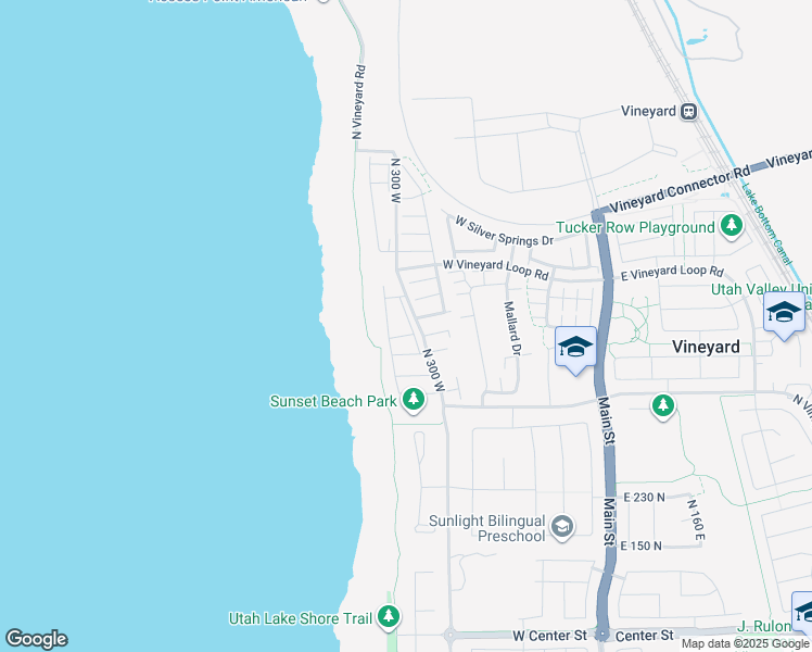 map of restaurants, bars, coffee shops, grocery stores, and more near 527 N 310 W in Vineyard