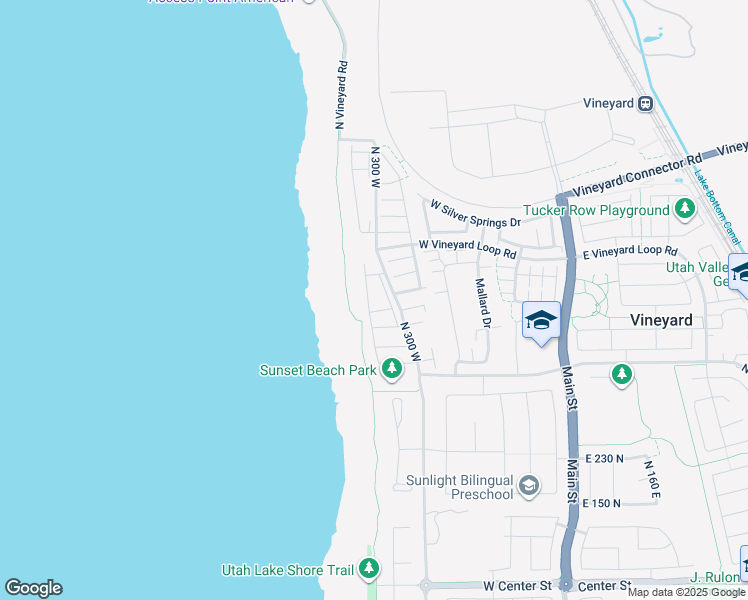 map of restaurants, bars, coffee shops, grocery stores, and more near 527 N 310 W in Vineyard