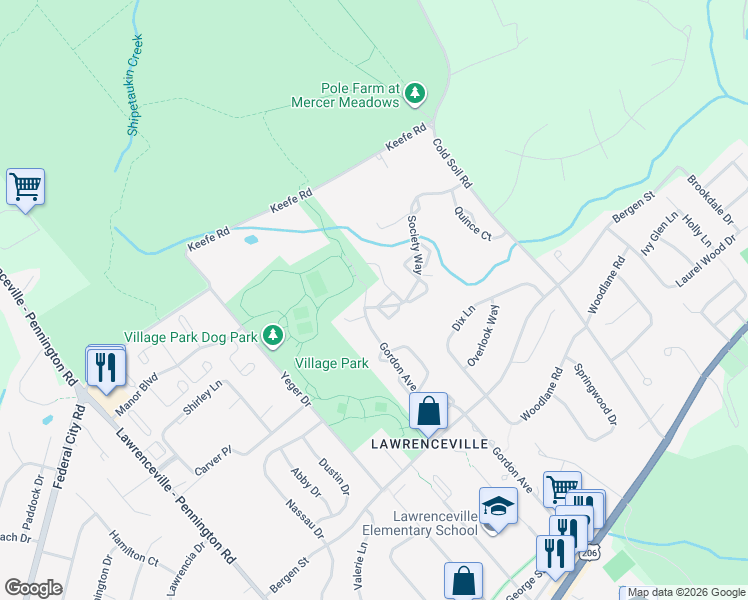 map of restaurants, bars, coffee shops, grocery stores, and more near 16 Mimosa Court in Trenton