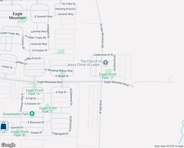map of restaurants, bars, coffee shops, grocery stores, and more near 4075 East Sleeping Hollow Drive in Eagle Mountain