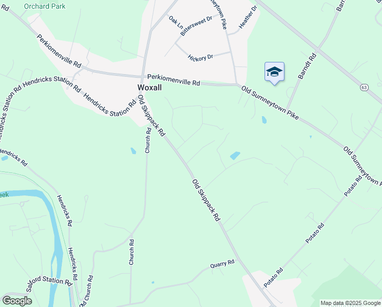 map of restaurants, bars, coffee shops, grocery stores, and more near 1740 Old Skippack Rd in Harleysville